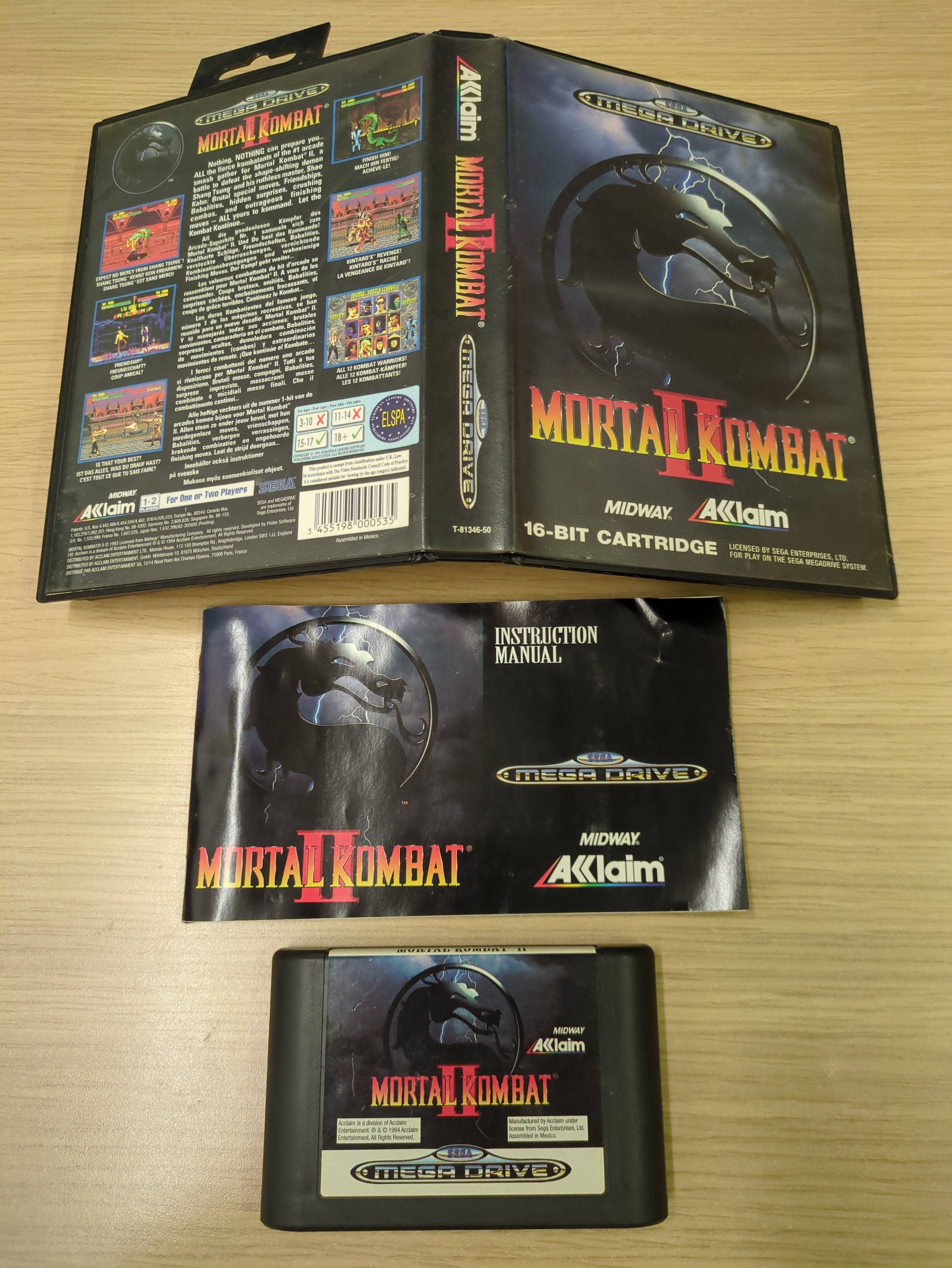 Mortal Kombat II Sega Mega Drive game Mortal Kombat II Sega Mega Drive game